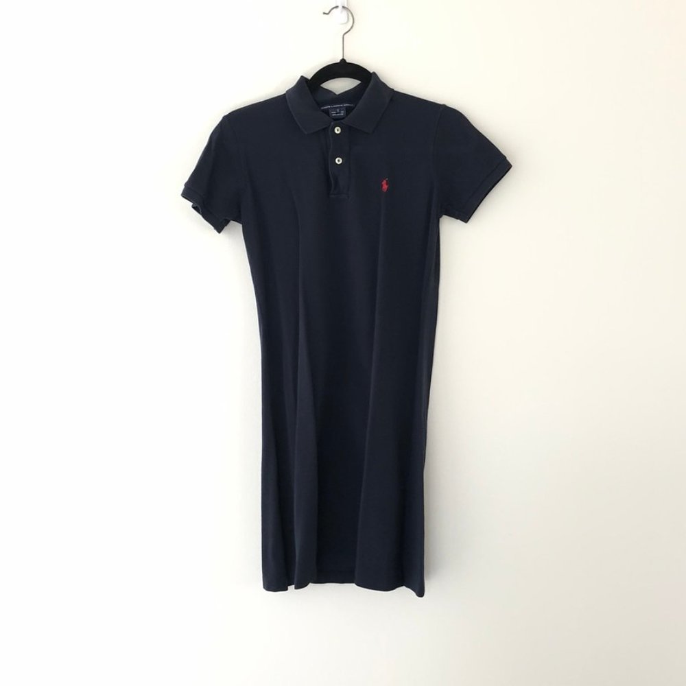 Ralph Lauren Polo Dress Short Sleeves Navy Small - Picture 2 of 7